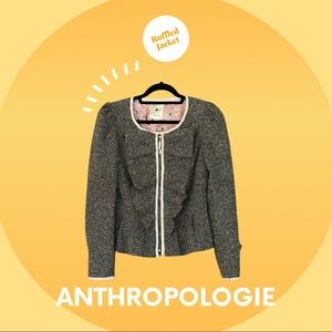 Gray Ruffled Jacket from Anthropologie